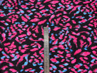 BUBBLE CRÊPE NOIR TACHETÉ DE ROSE ET BLEU MLC INTERN