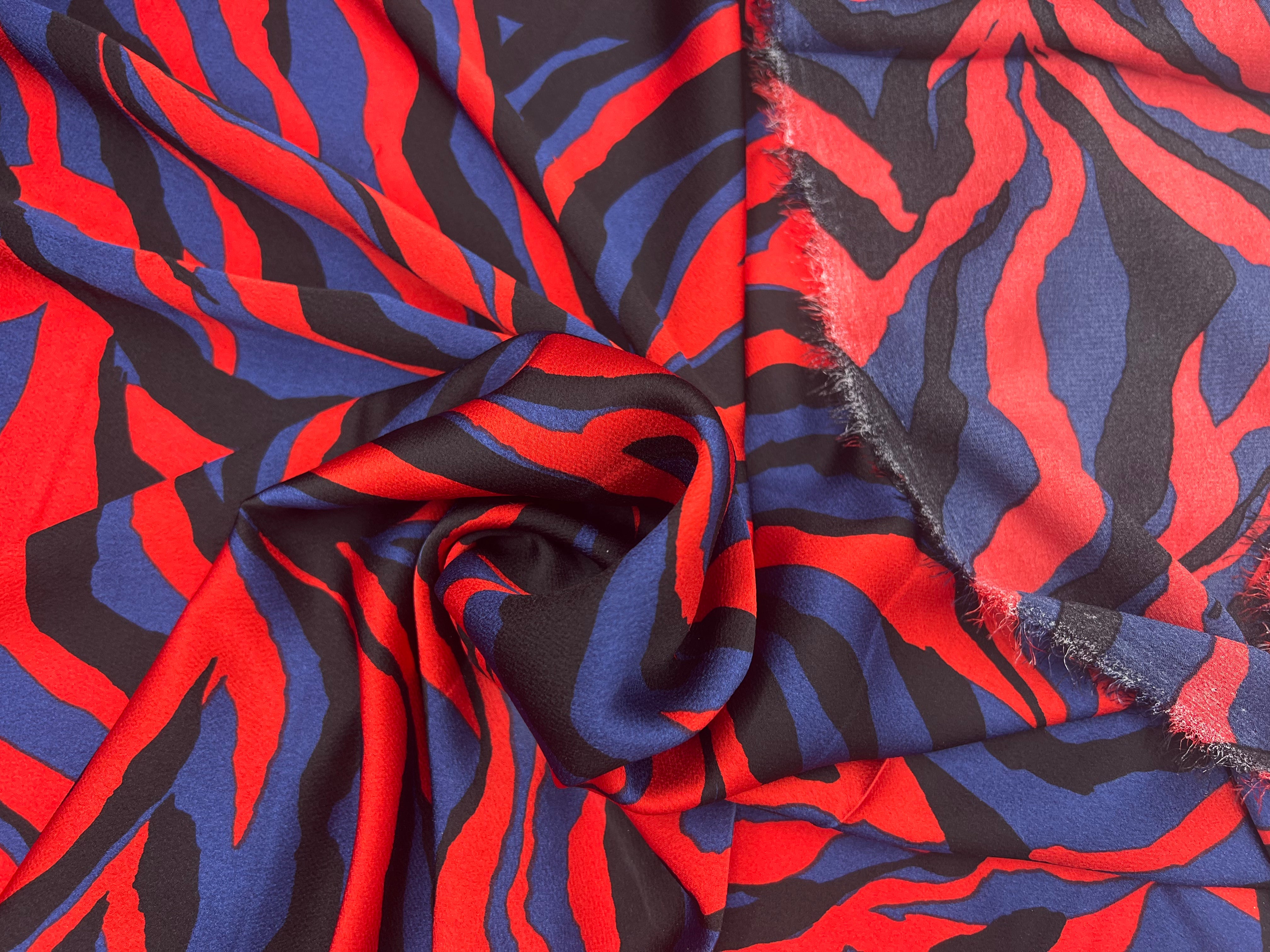BUBBLE CRÊPE ZÉBRÉ BLEU NOIR ROUGE MLC INTERN