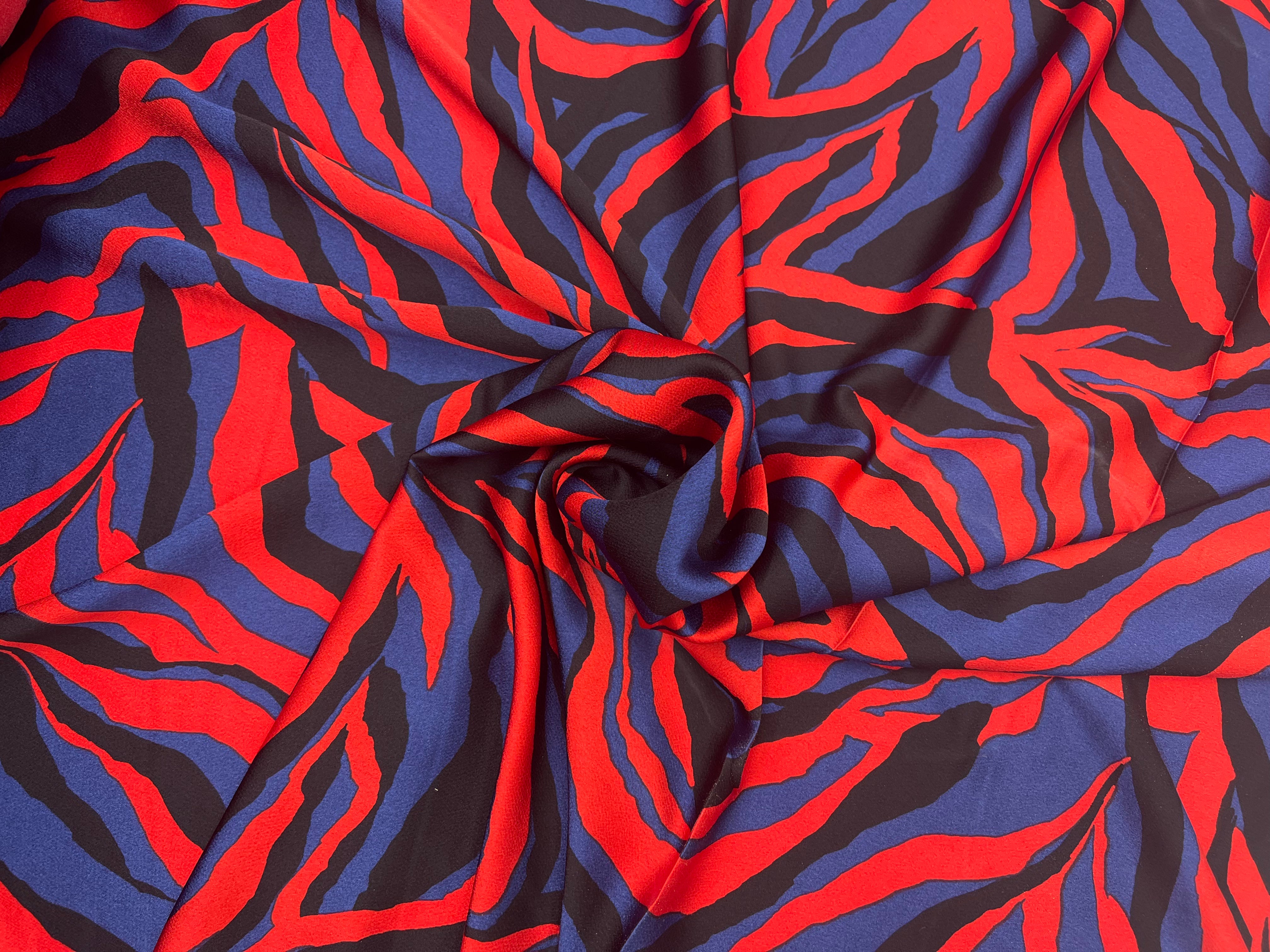 BUBBLE CRÊPE ZÉBRÉ BLEU NOIR ROUGE MLC INTERN
