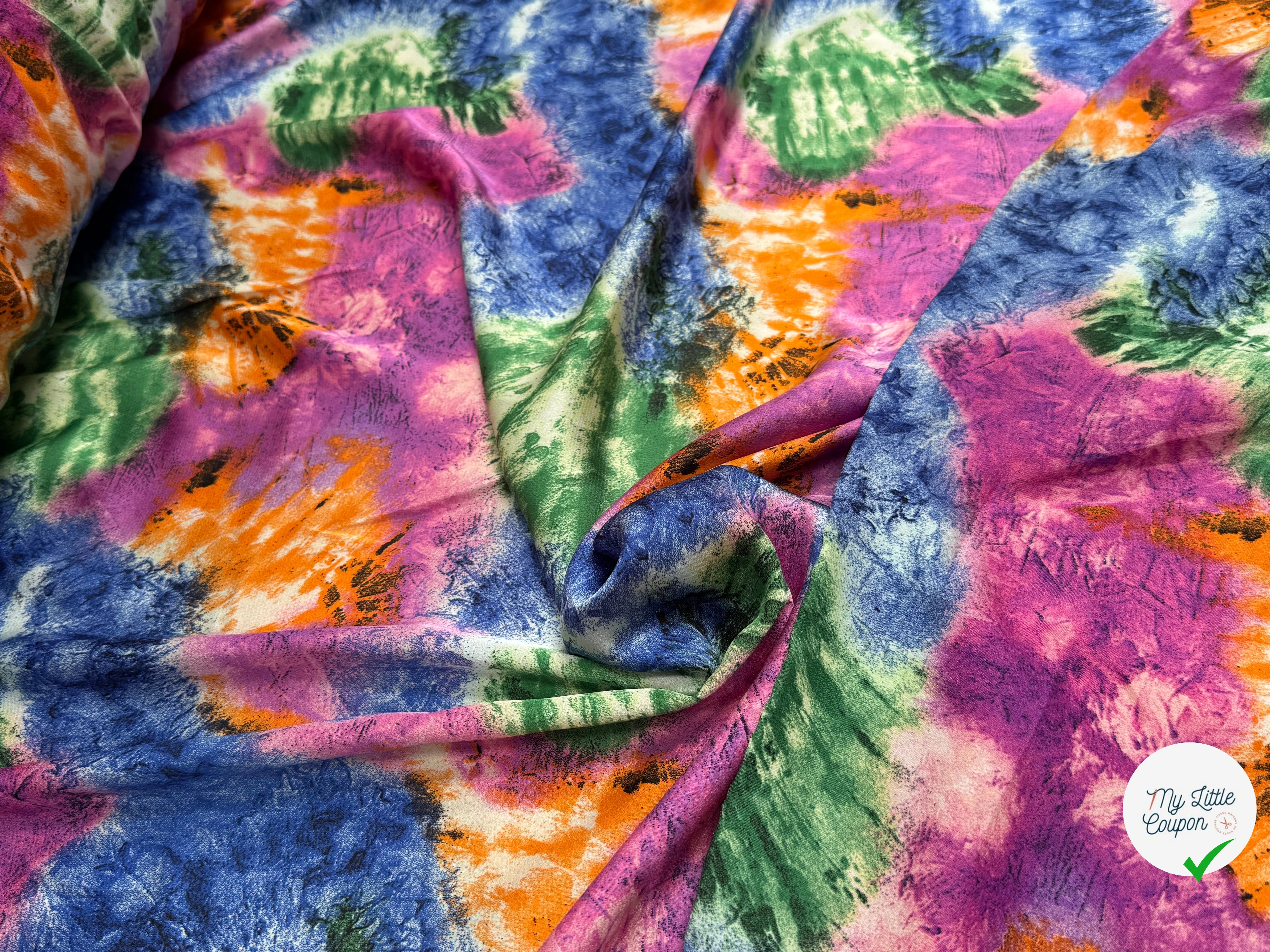 BUBBLE SATIN PRINTED TIE AND DYE - My Little Coupon