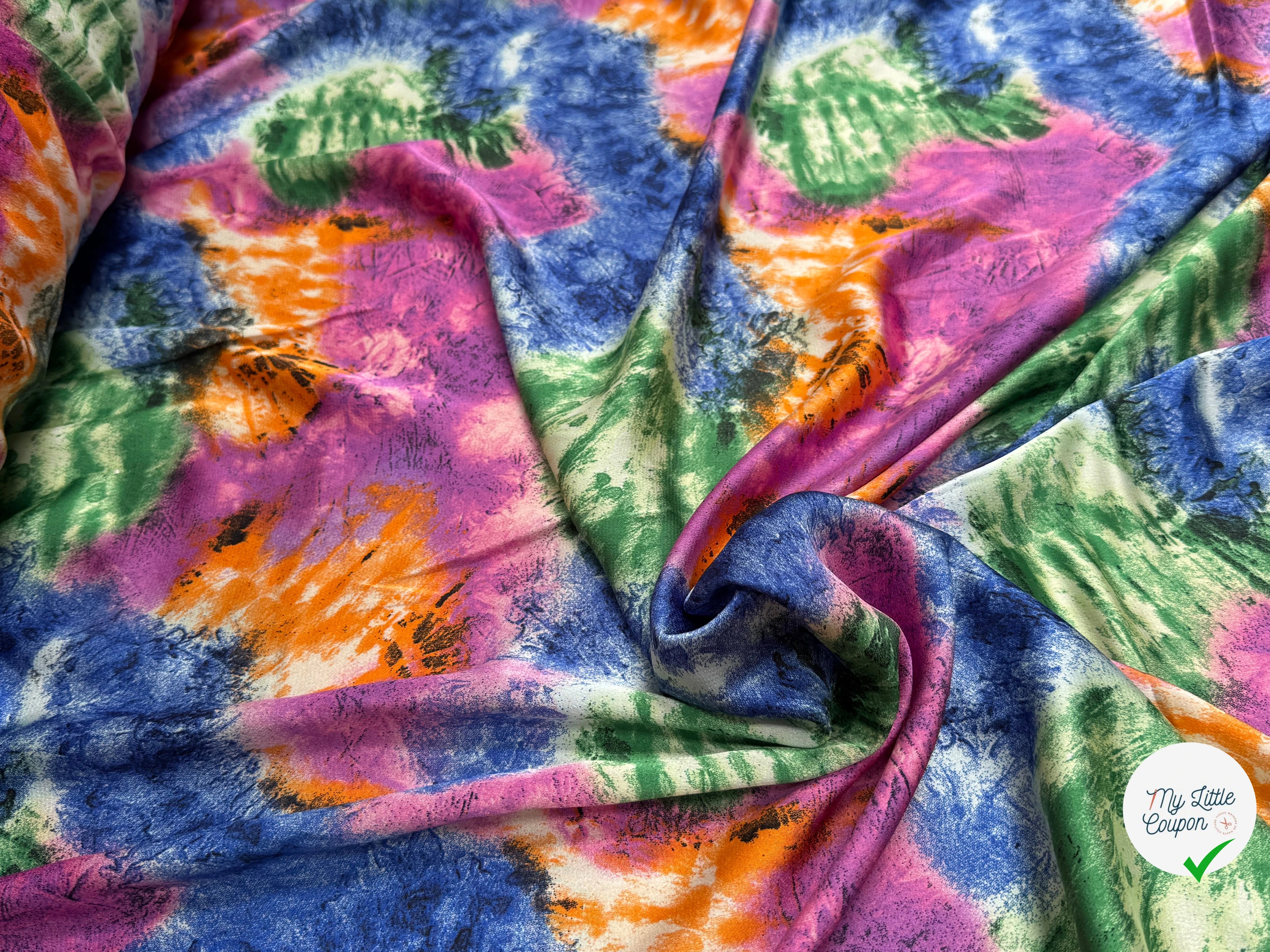 BUBBLE SATIN PRINTED TIE AND DYE - My Little Coupon