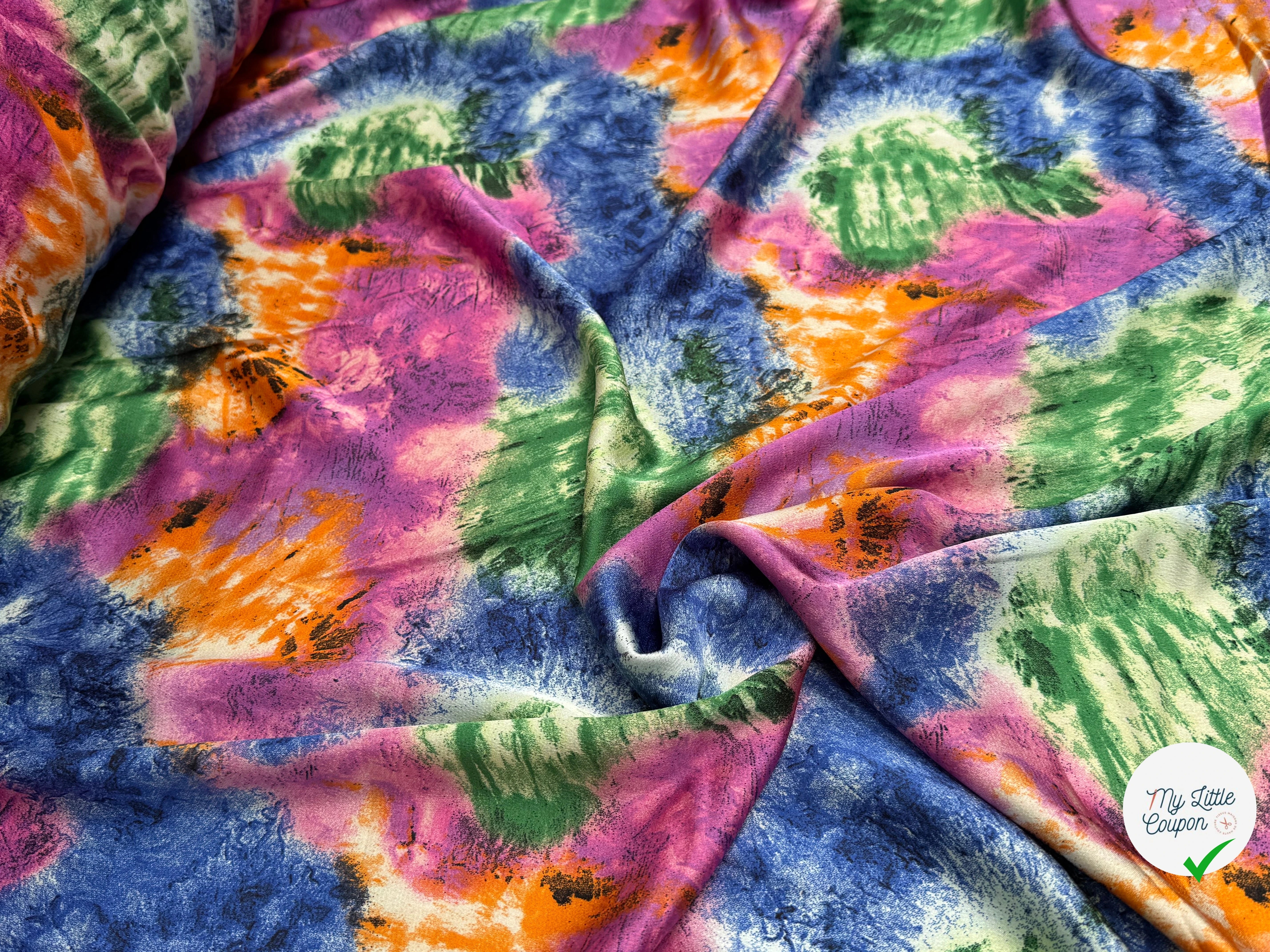 BUBBLE SATIN PRINTED TIE AND DYE - My Little Coupon