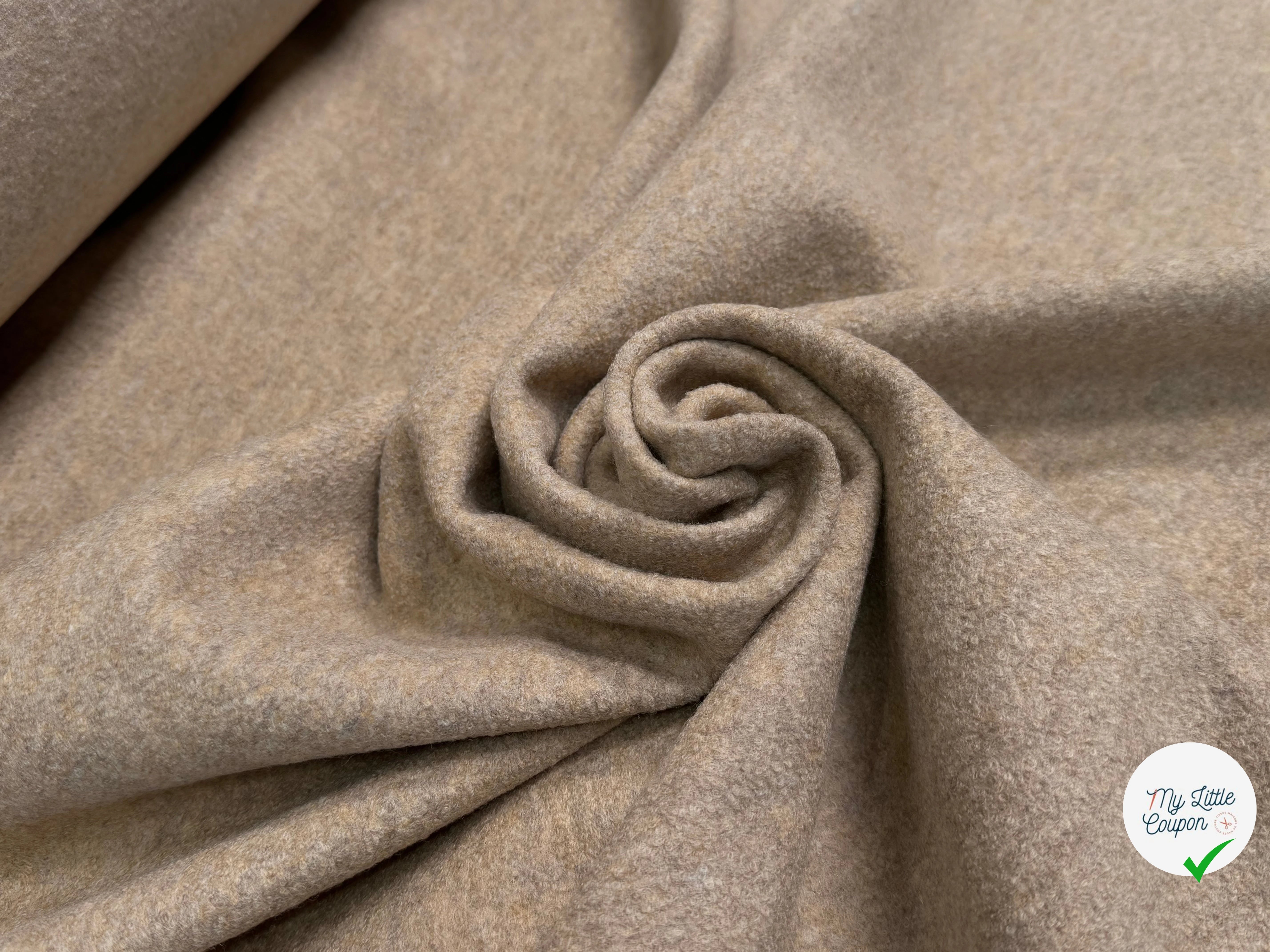 CABAN DE LAINE LOURD MARRON EFFET BOUCLE CHINÉ ULTRA BEAU - My Little Coupon