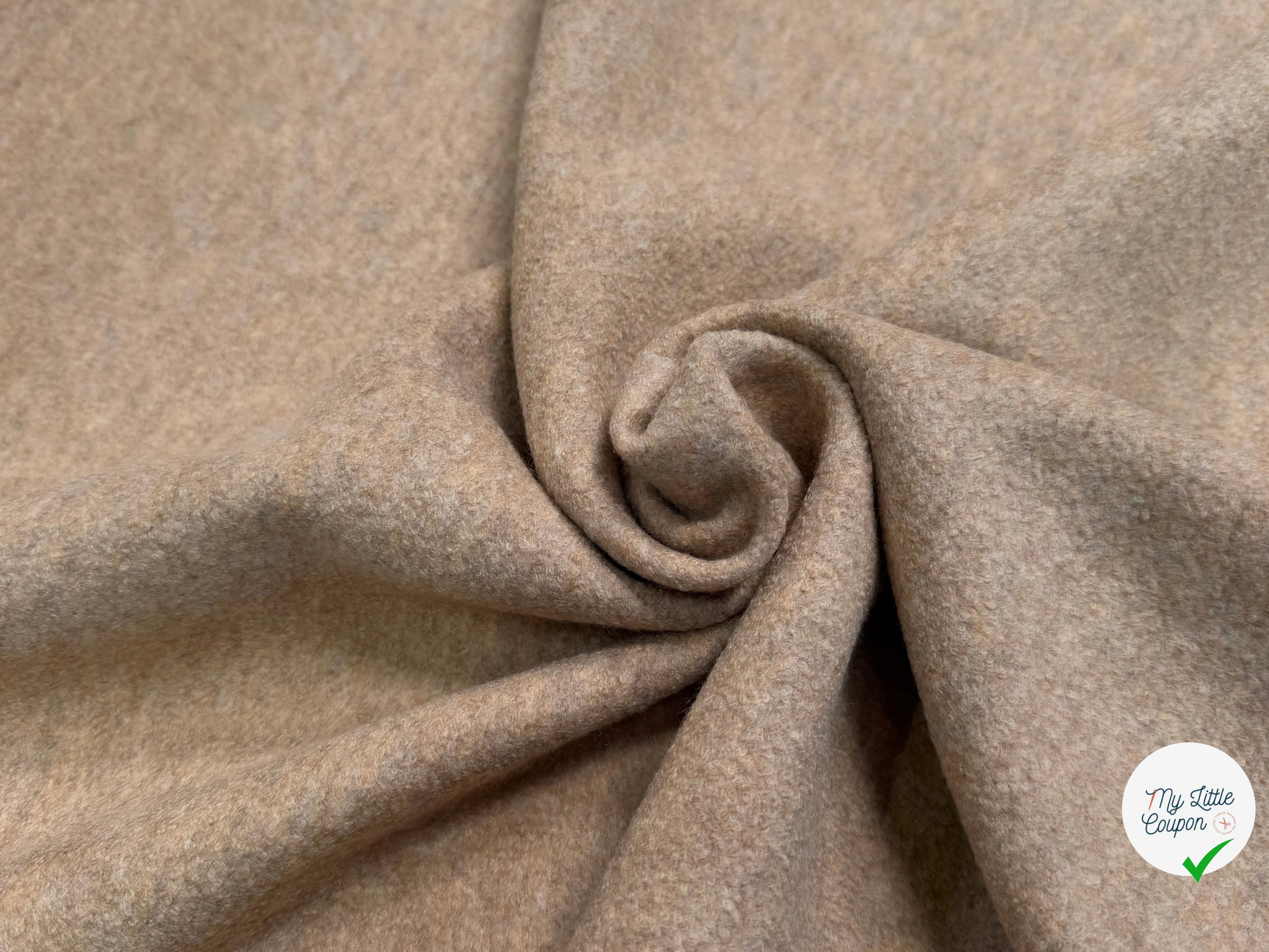 CABAN DE LAINE LOURD MARRON EFFET BOUCLE CHINÉ ULTRA BEAU - My Little Coupon