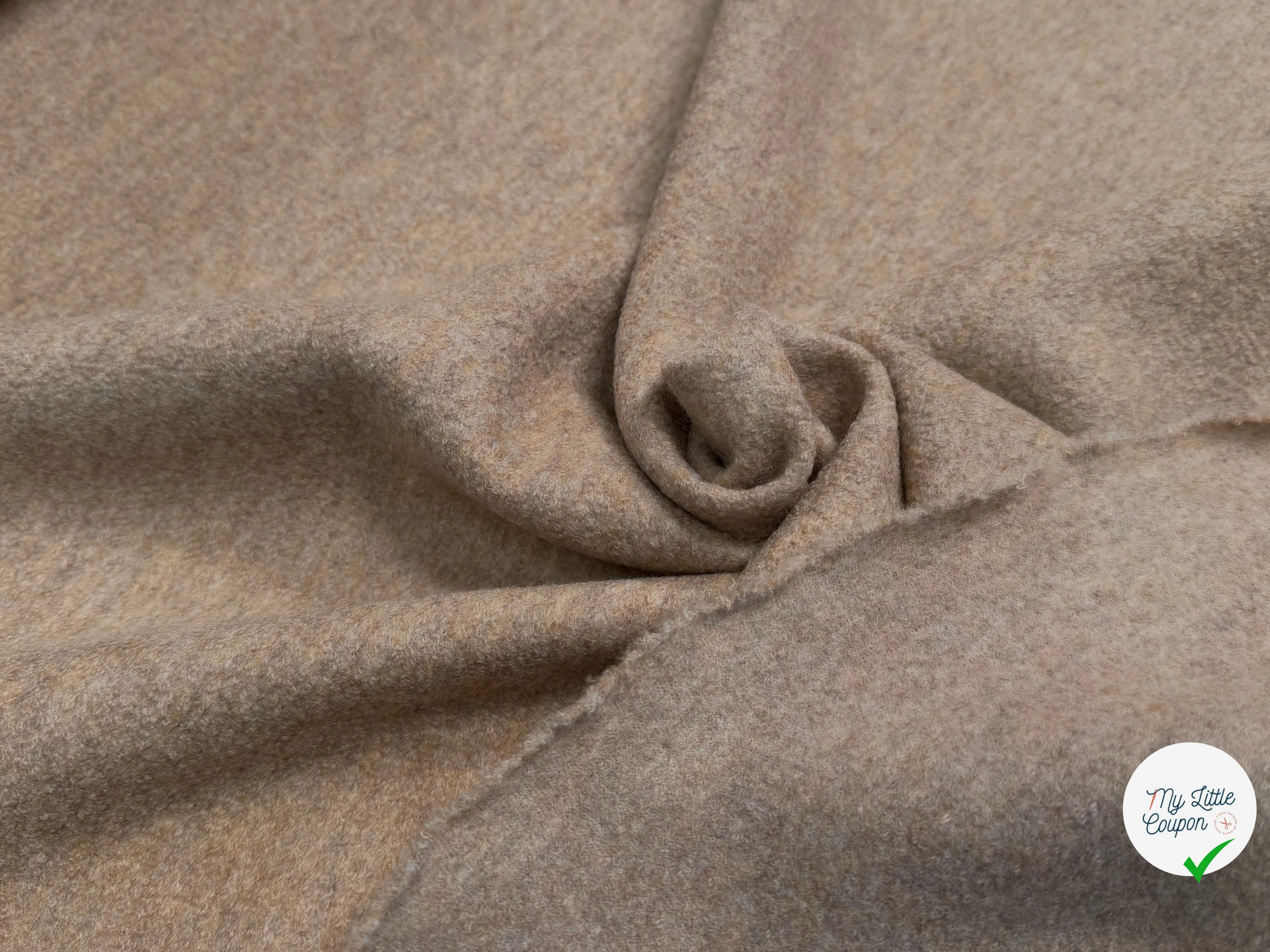 CABAN DE LAINE LOURD MARRON EFFET BOUCLE CHINÉ ULTRA BEAU - My Little Coupon