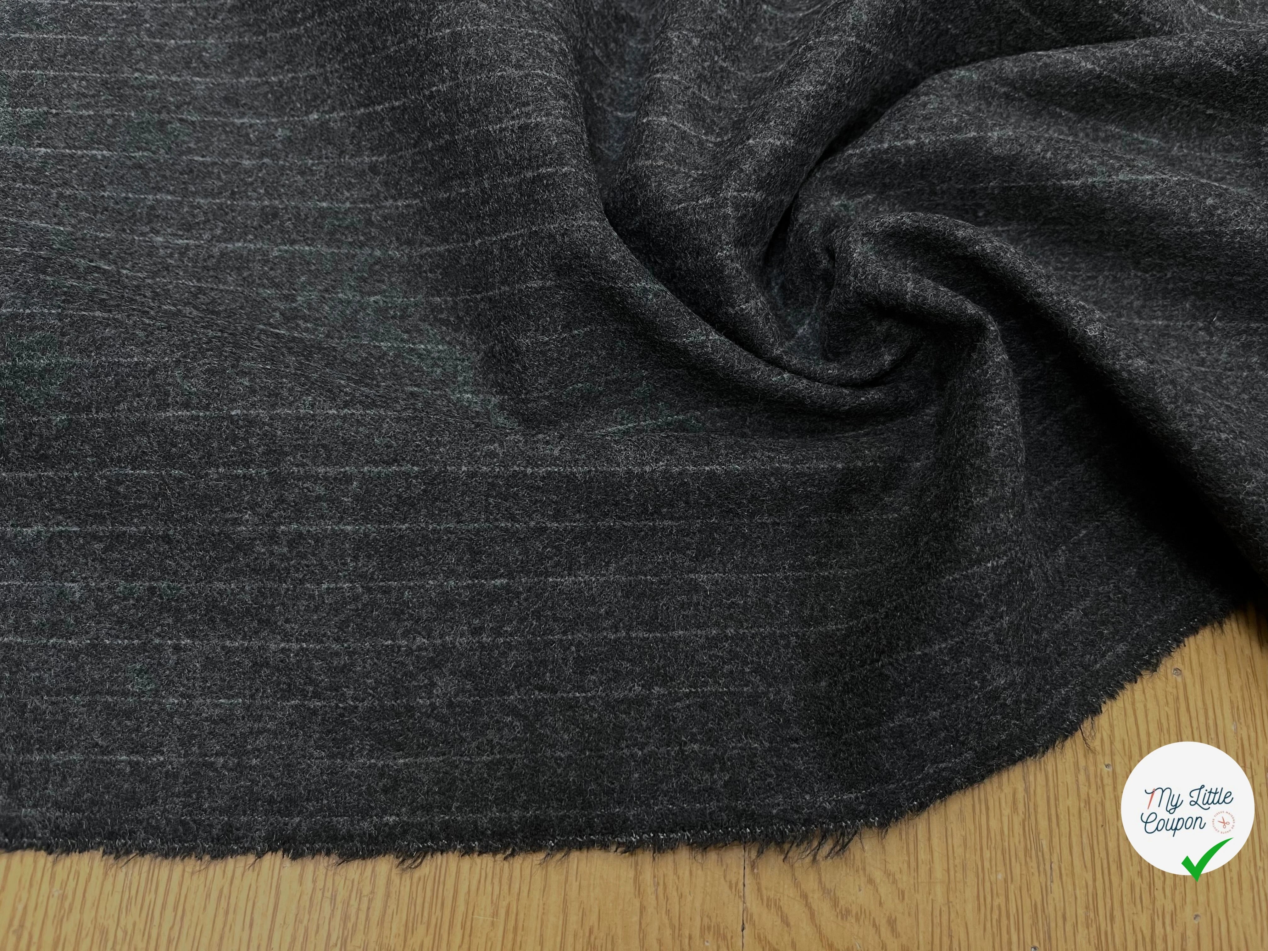 CABAN FIN VIGOGNA GESSO GRIS CHINÉ À RAYURES - My Little Coupon