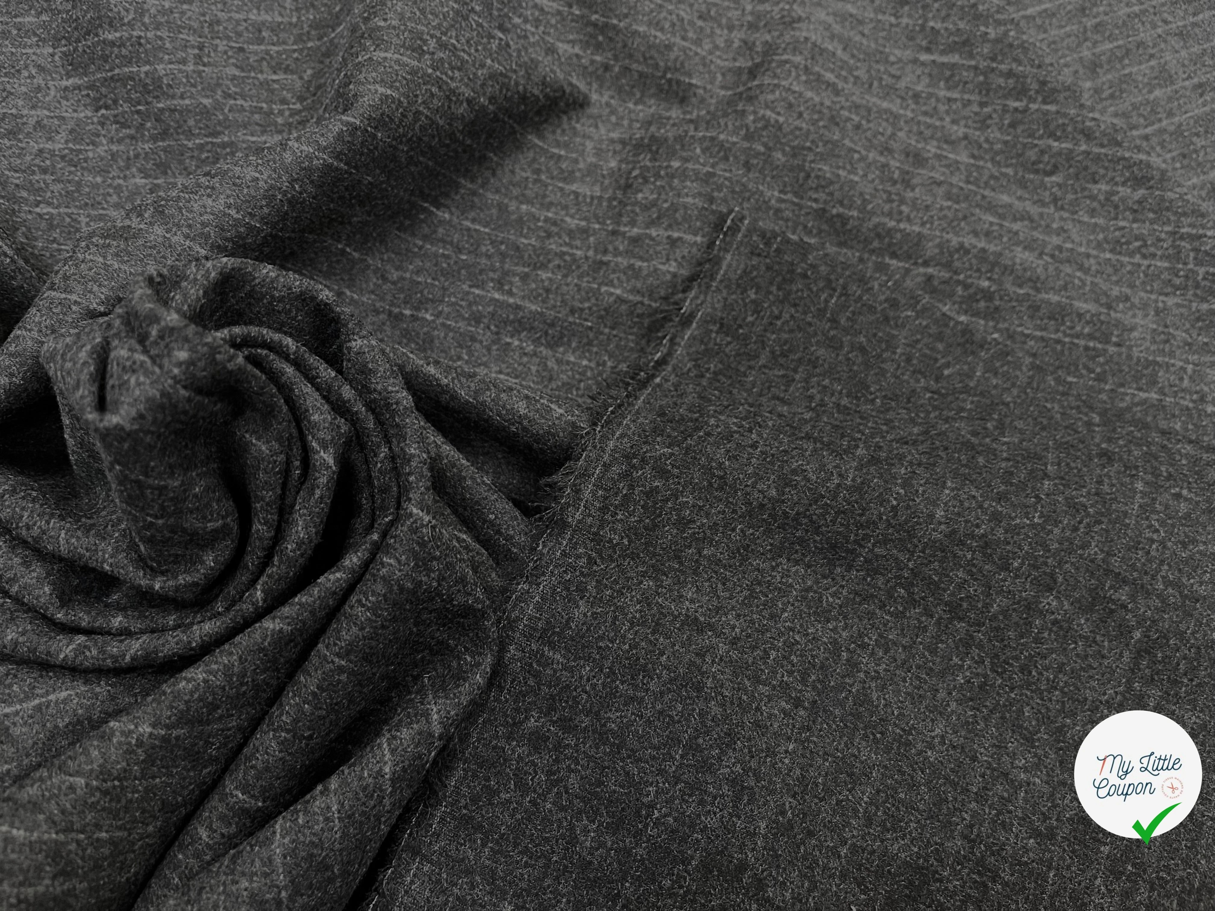 CABAN FIN VIGOGNA GESSO GRIS CHINÉ À RAYURES - My Little Coupon