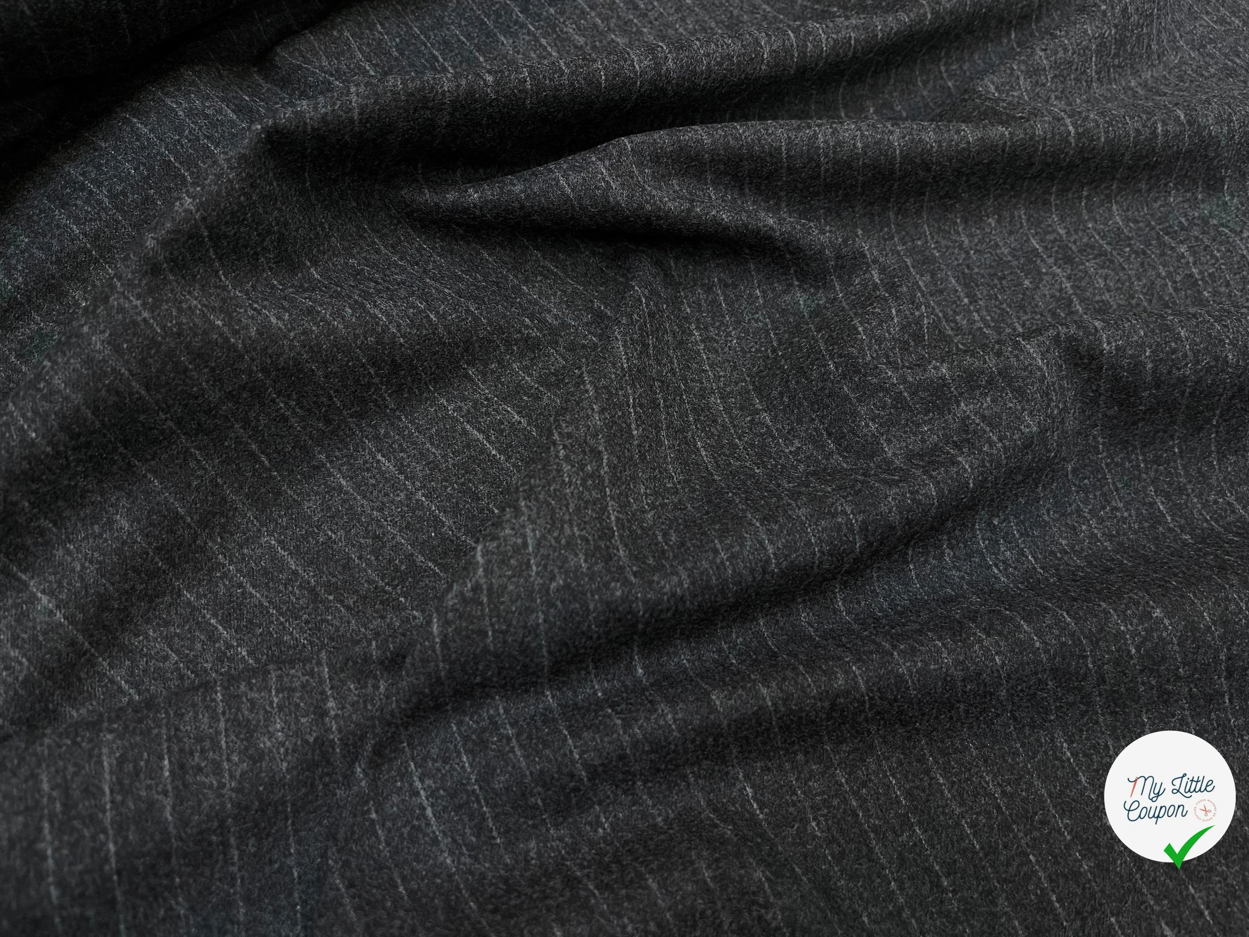 CABAN FIN VIGOGNA GESSO GRIS CHINÉ À RAYURES - My Little Coupon