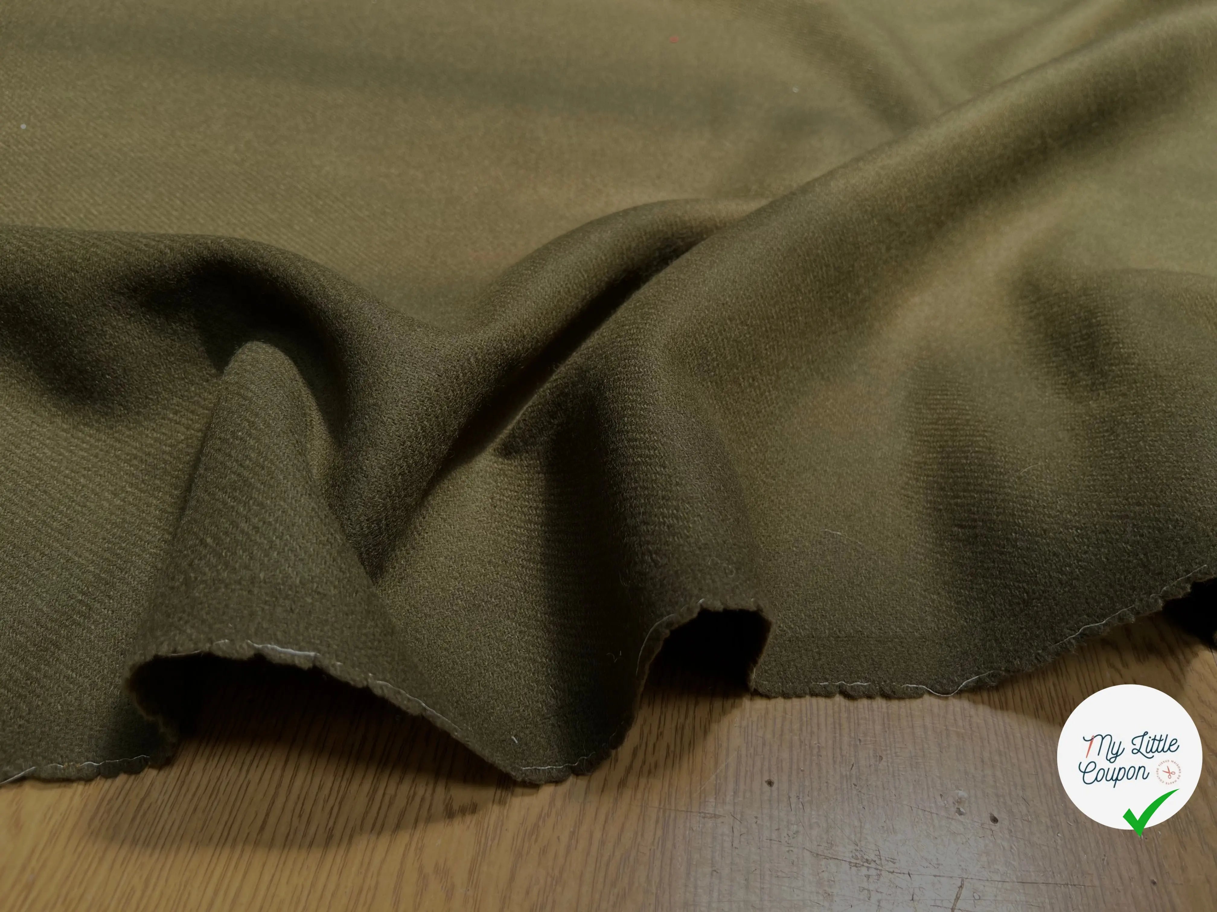 CABAN LAINAGE VERT KAKI SERGÉ - My Little Coupon