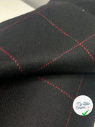 CABAN NOIR FIN CARREAUX ROUGE SUBLIME MSO