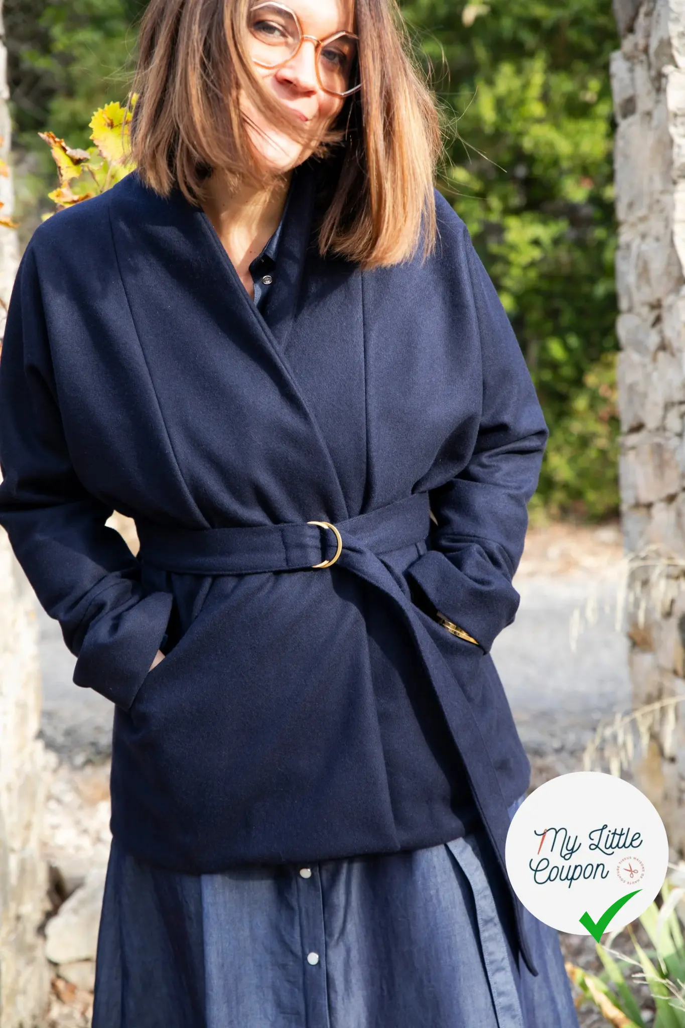 CABAN UNI BLEU MARINE - My Little Coupon