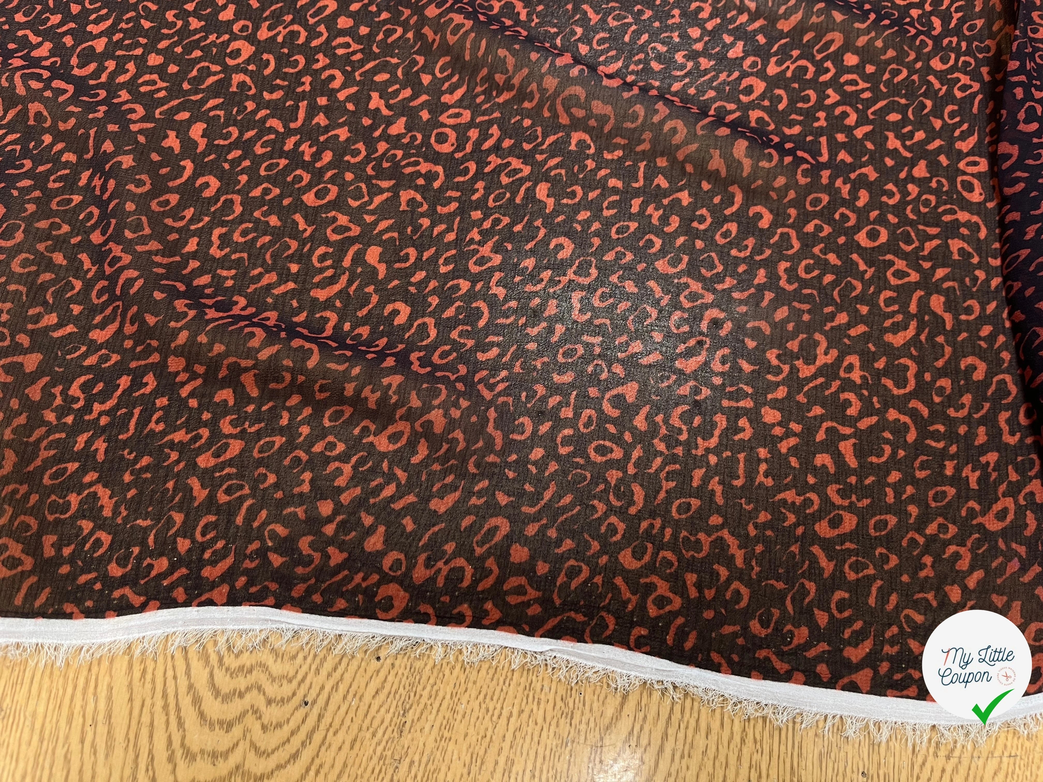 CEPE POLYESTER FOND NOIR E MARON MOTIF LÉOPARD - My Little Coupon
