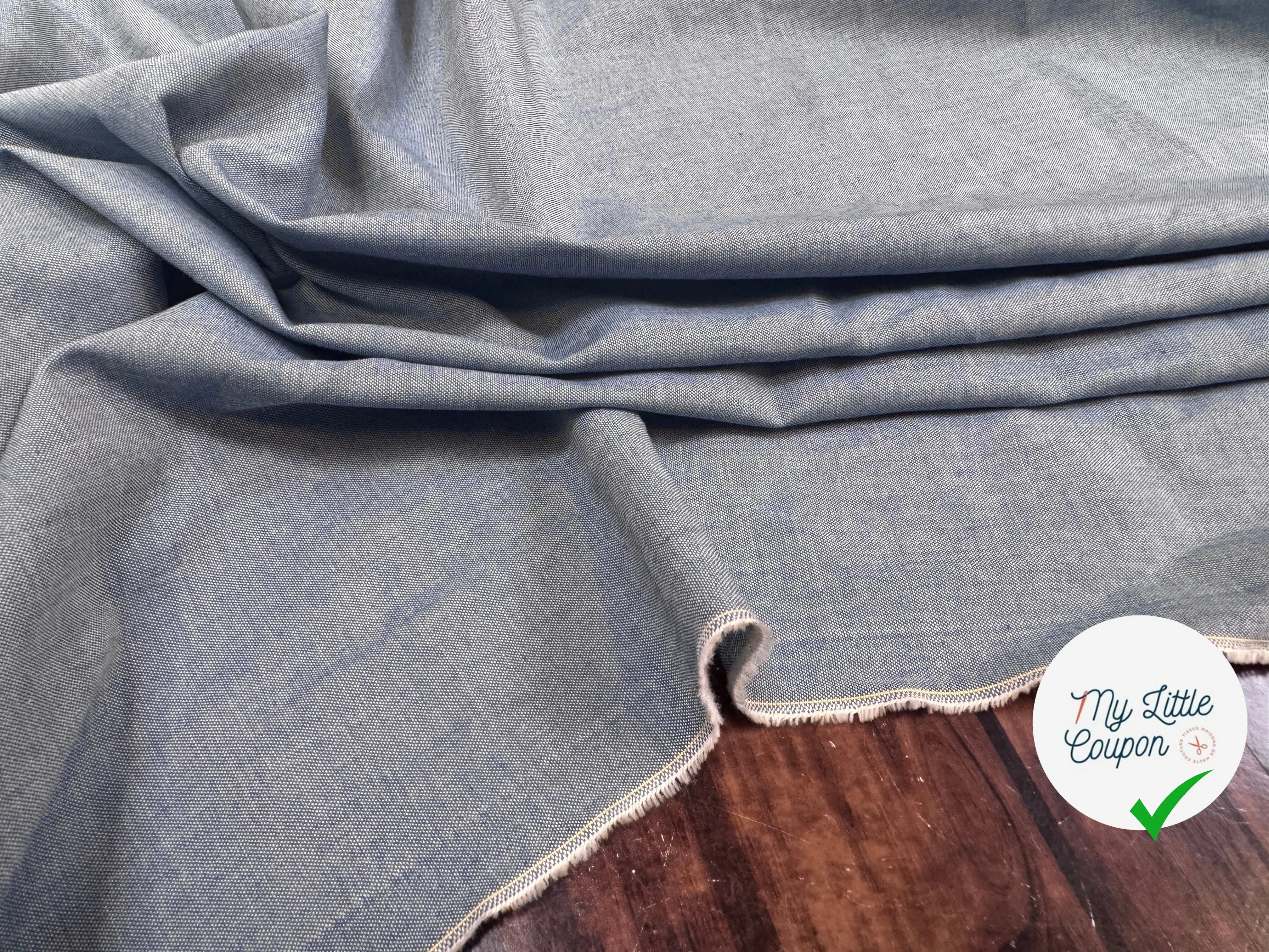 CHAMBRAY DE COTON D’UN BLEU CHIC - My Little Coupon