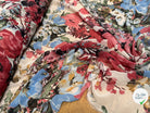 CHIFFON IMPRIMÉ GROSSES FLEURS BLEU ROUGE ULTRA BEAU - My Little Coupon
