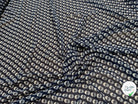 CHIFFON IMPRIMÉ MOTIFS CIRCULAIRES À OMBRE FOND MARINE - My Little Coupon