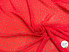 CHIFFON IMPRIMÉ POIS RAYÉS FOND ROUGE - My Little Coupon