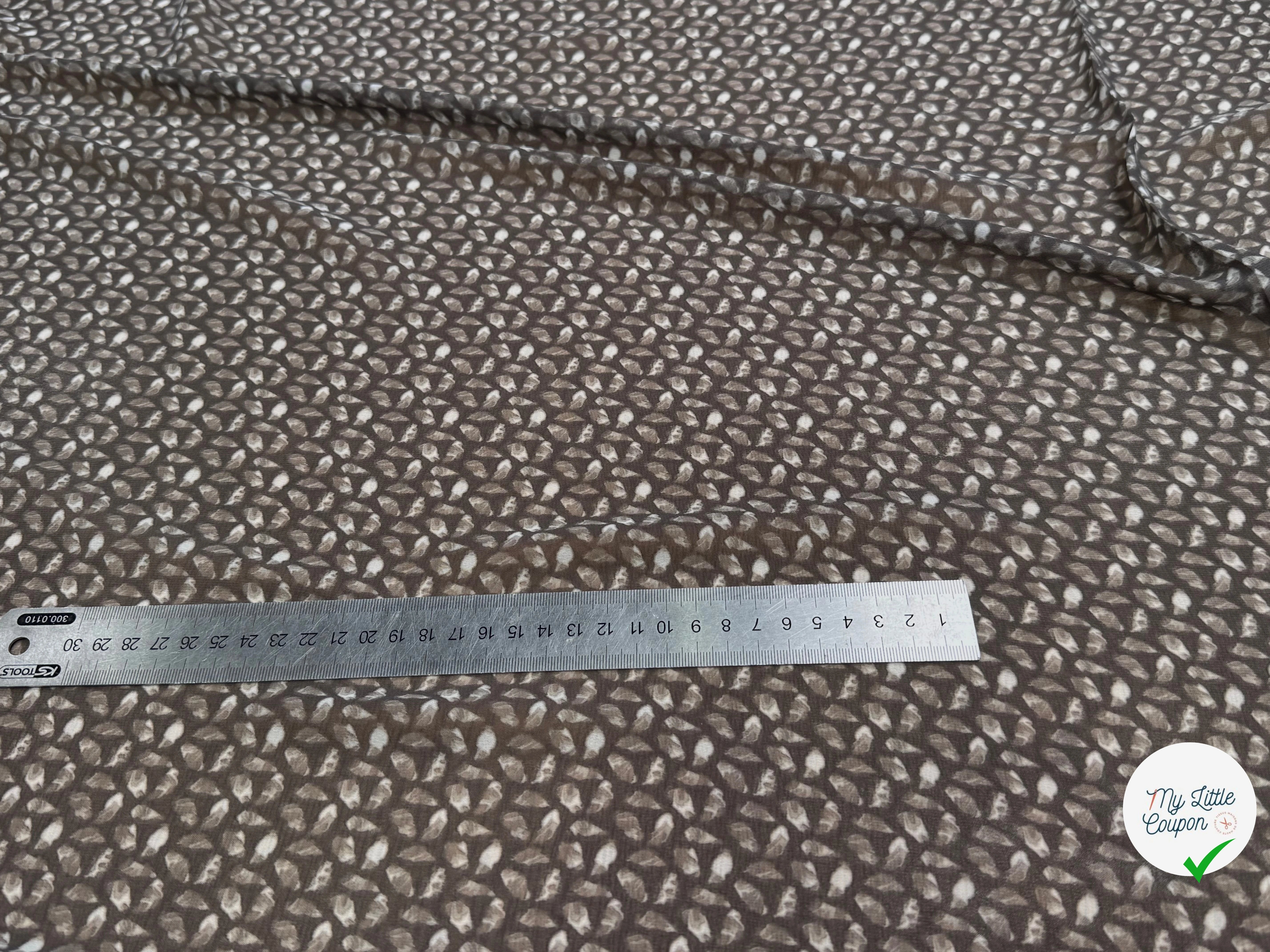 CHIFFON PRINTED CAILLOUX FOND GRIS FONCÉ - My Little Coupon