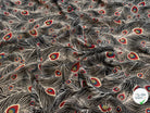 CHIFFON PRINTED FEUILLAGES NOIR&BEIGE - My Little Coupon