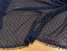 CHIFFON PRINTED LITTLE DOT FOND MARINE - My Little Coupon