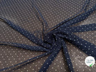CHIFFON PRINTED LITTLE DOT FOND MARINE - My Little Coupon