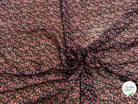 CHIFFON PRINTED LITTLE FLOWERS ROUGE SUR FOND NOIR - My Little Coupon