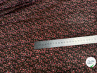 CHIFFON PRINTED LITTLE FLOWERS ROUGE SUR FOND NOIR - My Little Coupon