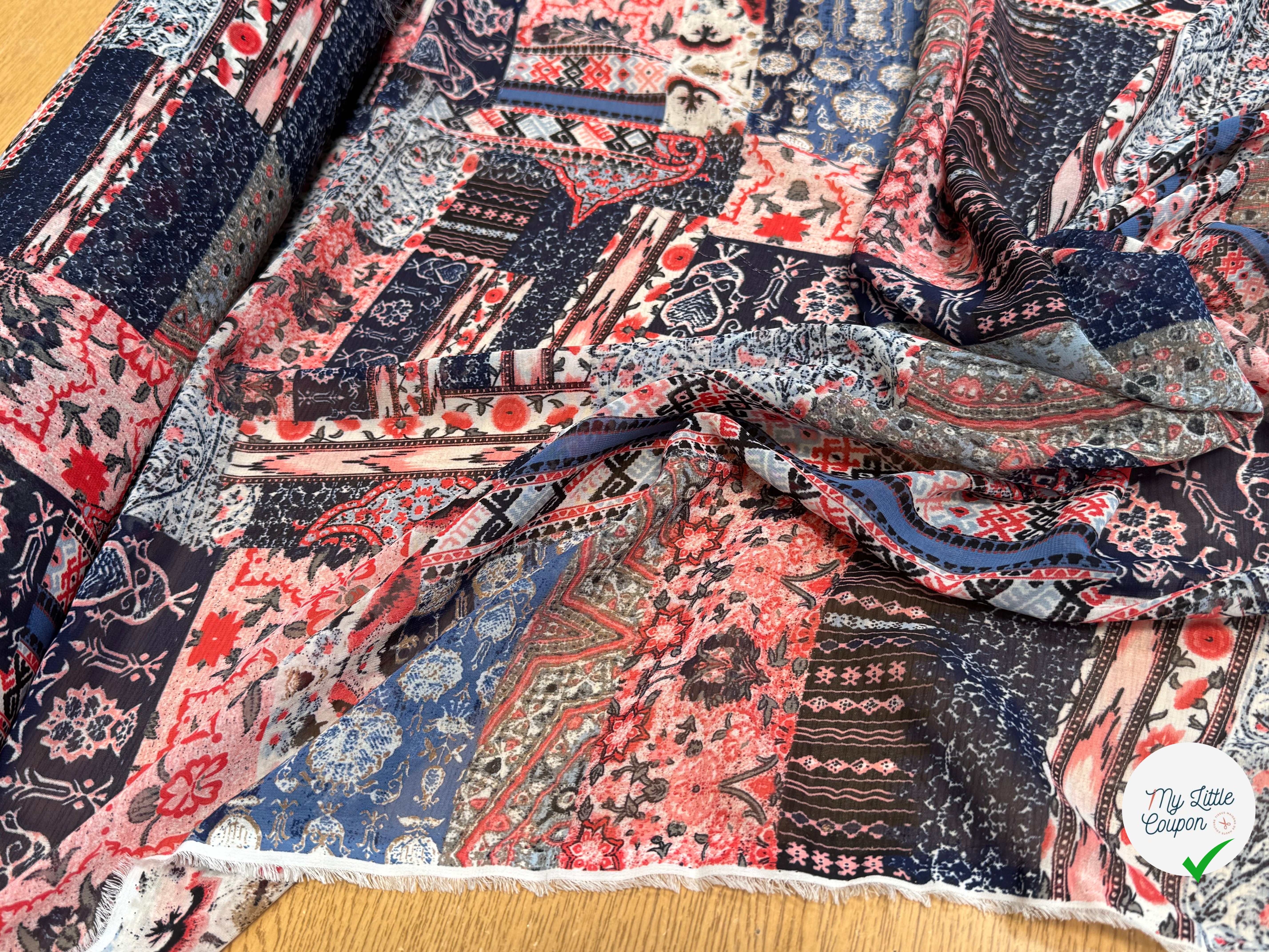 CHIFFON PRINTED LONDON BRICK MULTICOLORES - My Little Coupon