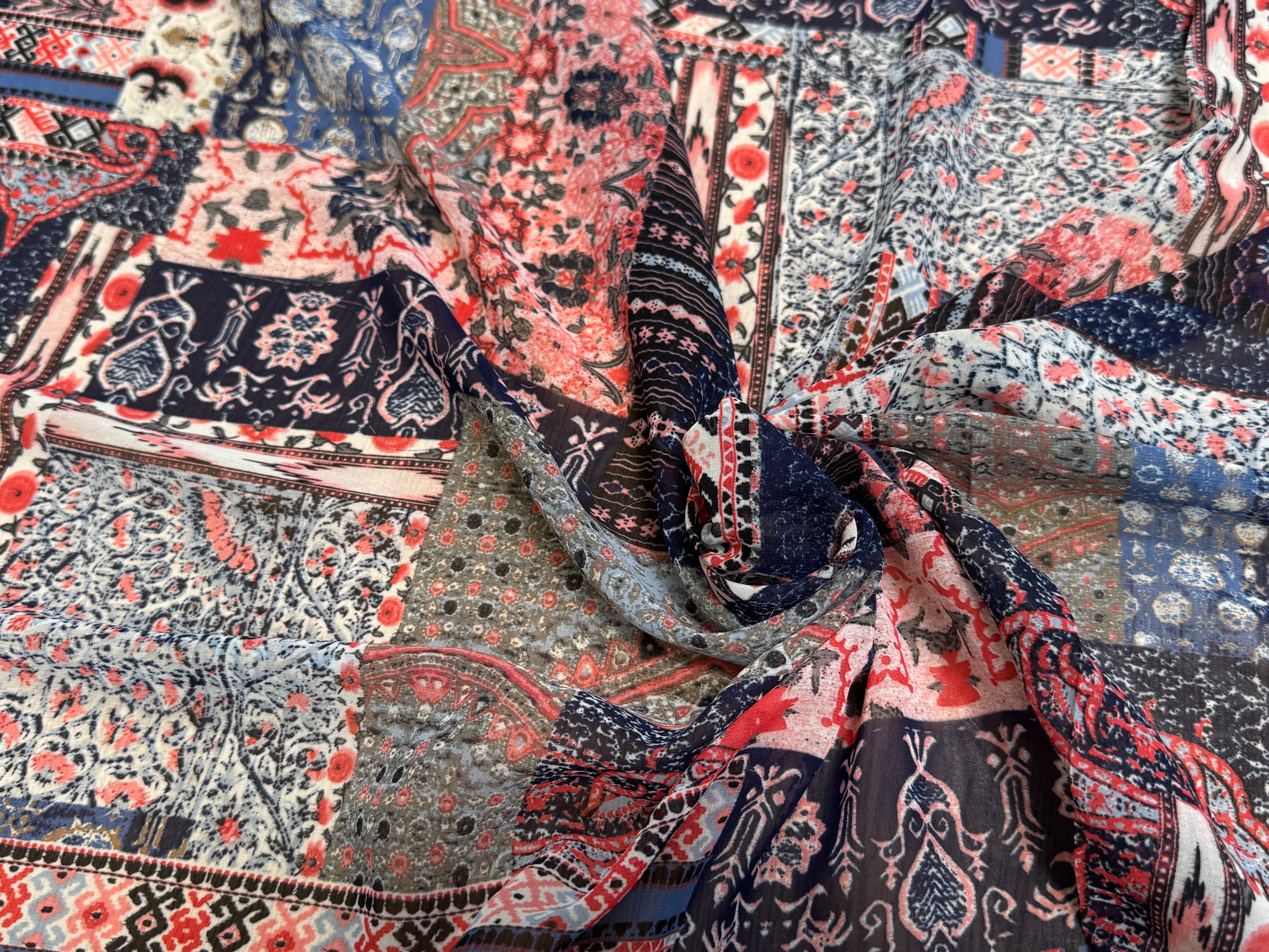 CHIFFON PRINTED LONDON BRICK MULTICOLORES - My Little Coupon