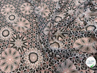 CHIFFON PRINTED MOTIF CIRCULAIRES GÉOMETRIQUES CREME&KAKI - My Little Coupon
