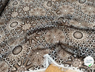 CHIFFON PRINTED MOTIF CIRCULAIRES GÉOMETRIQUES MARRON&NOIR - My Little Coupon