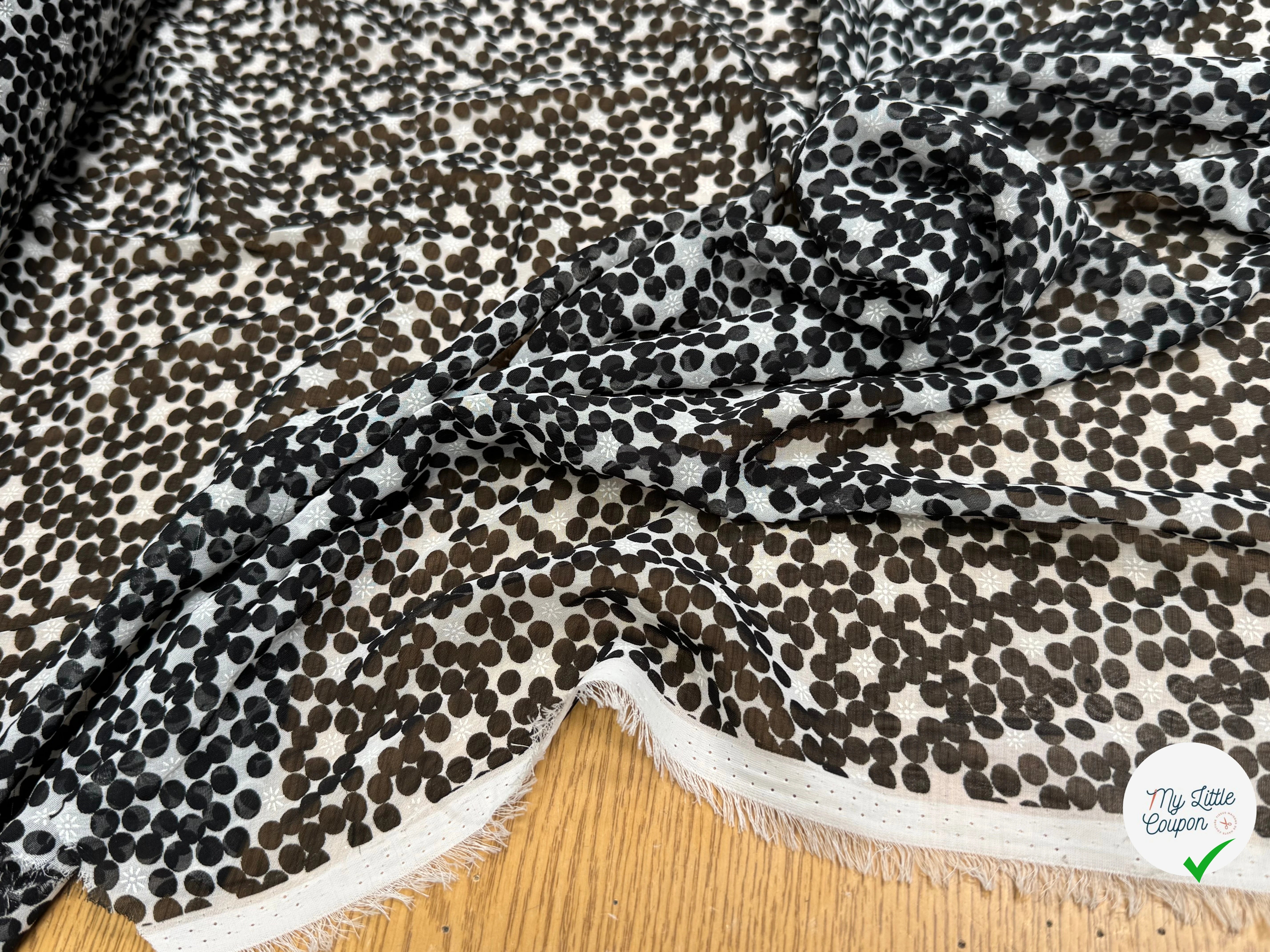 CHIFFON PRINTED POIS BULLES NOIR - My Little Coupon