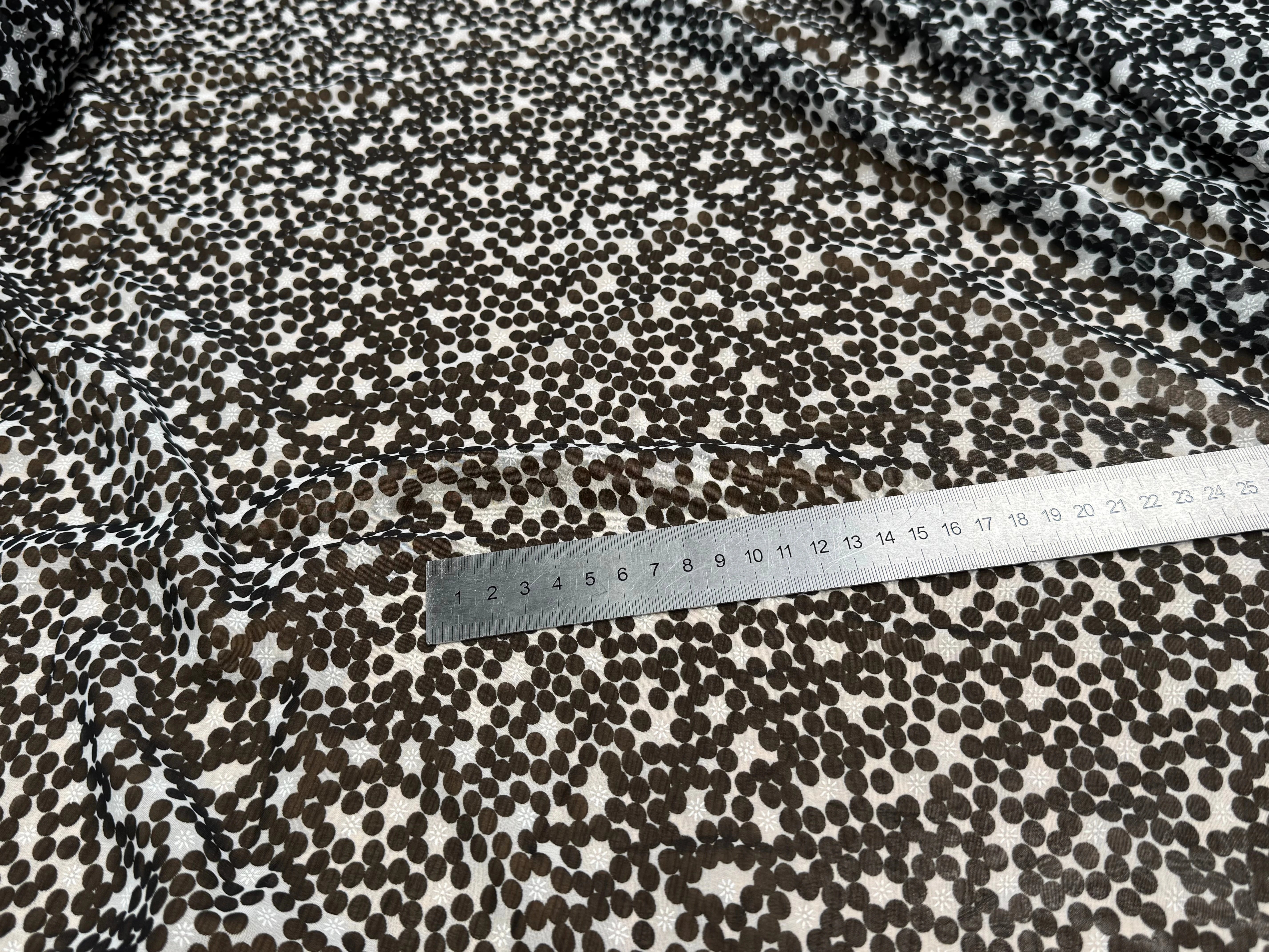 CHIFFON PRINTED POIS BULLES NOIR - My Little Coupon