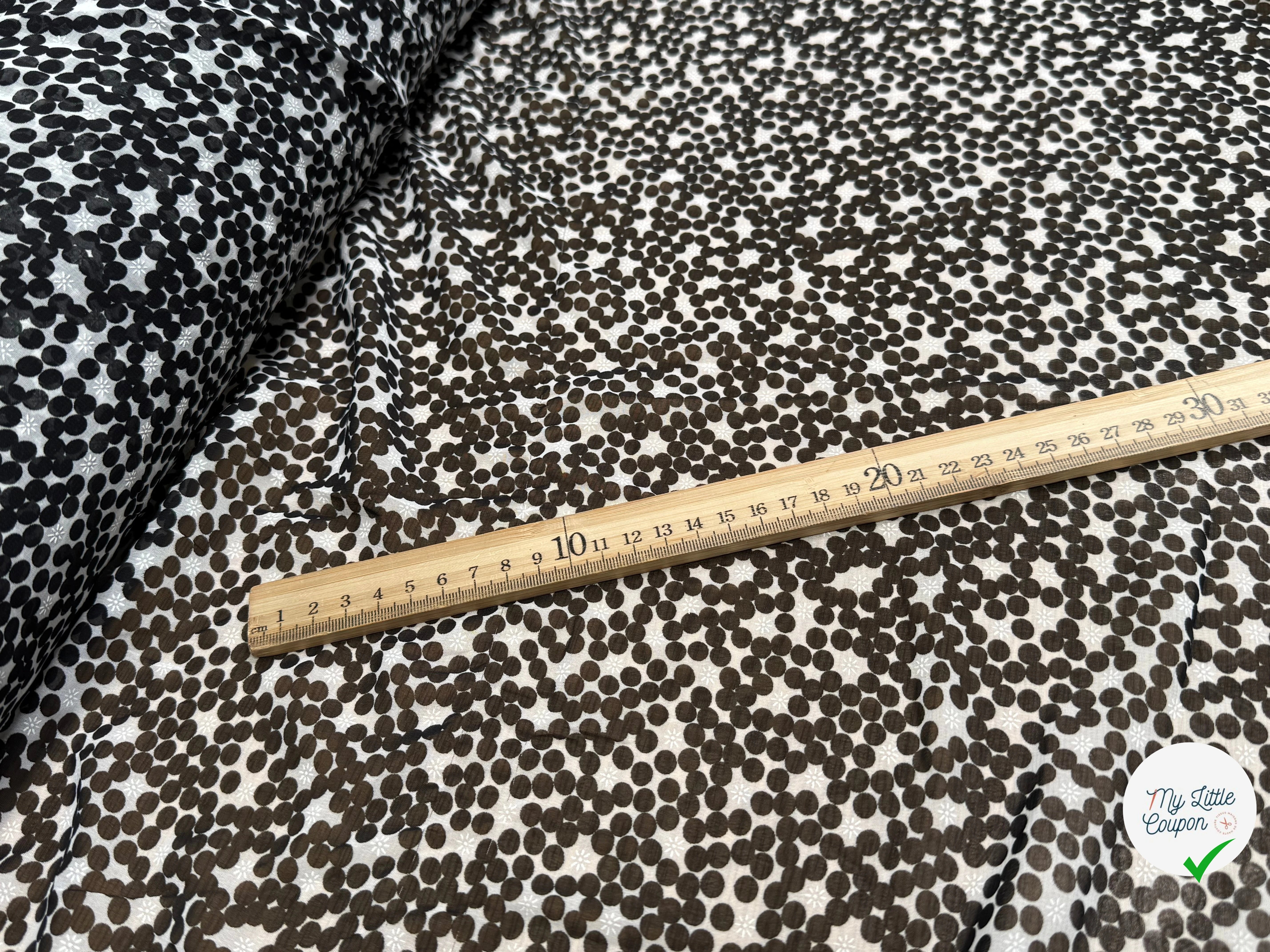 CHIFFON PRINTED POIS BULLES NOIR - My Little Coupon
