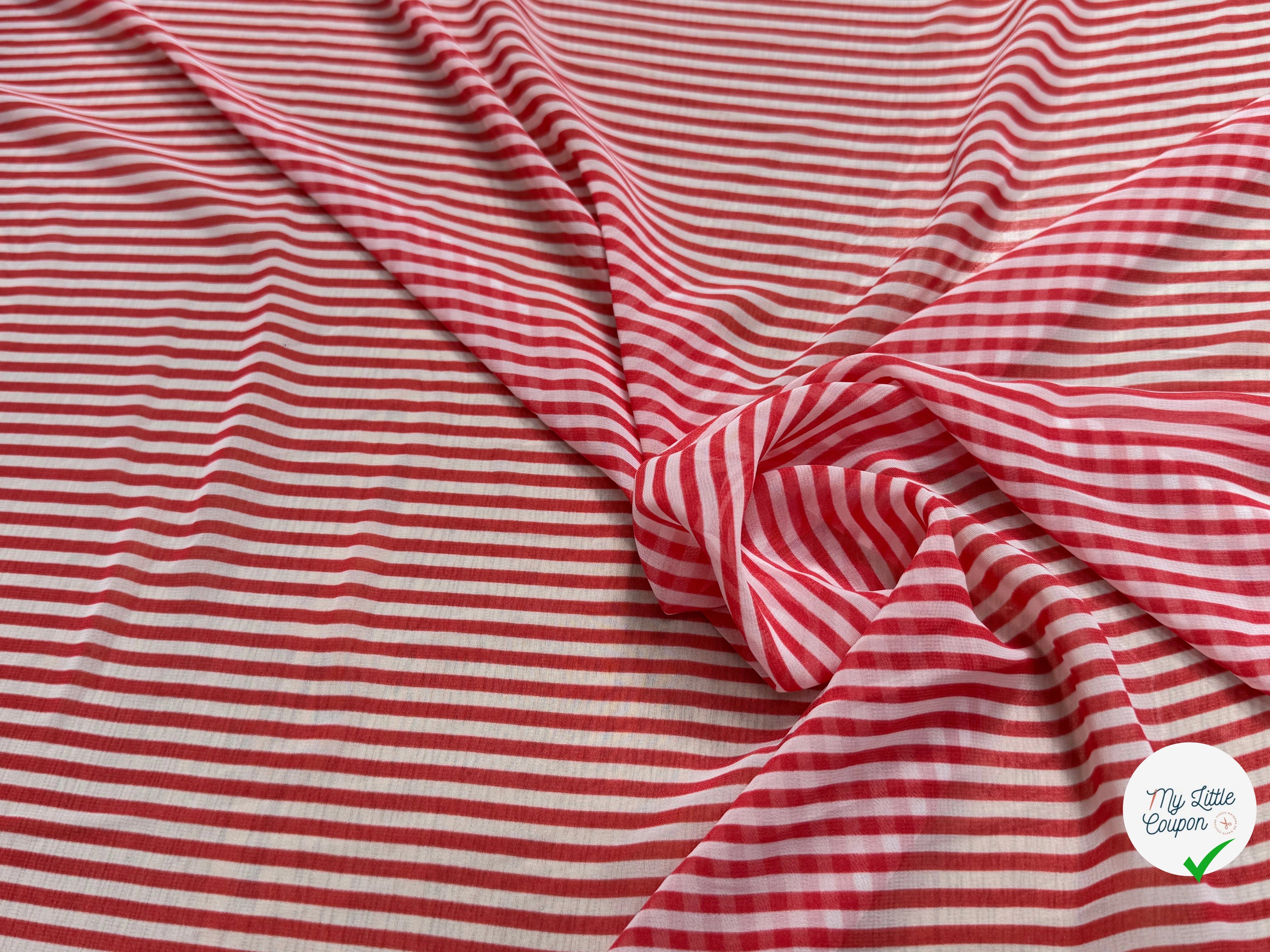 CHIFFON PRINTED RAYURES ROUGE - My Little Coupon