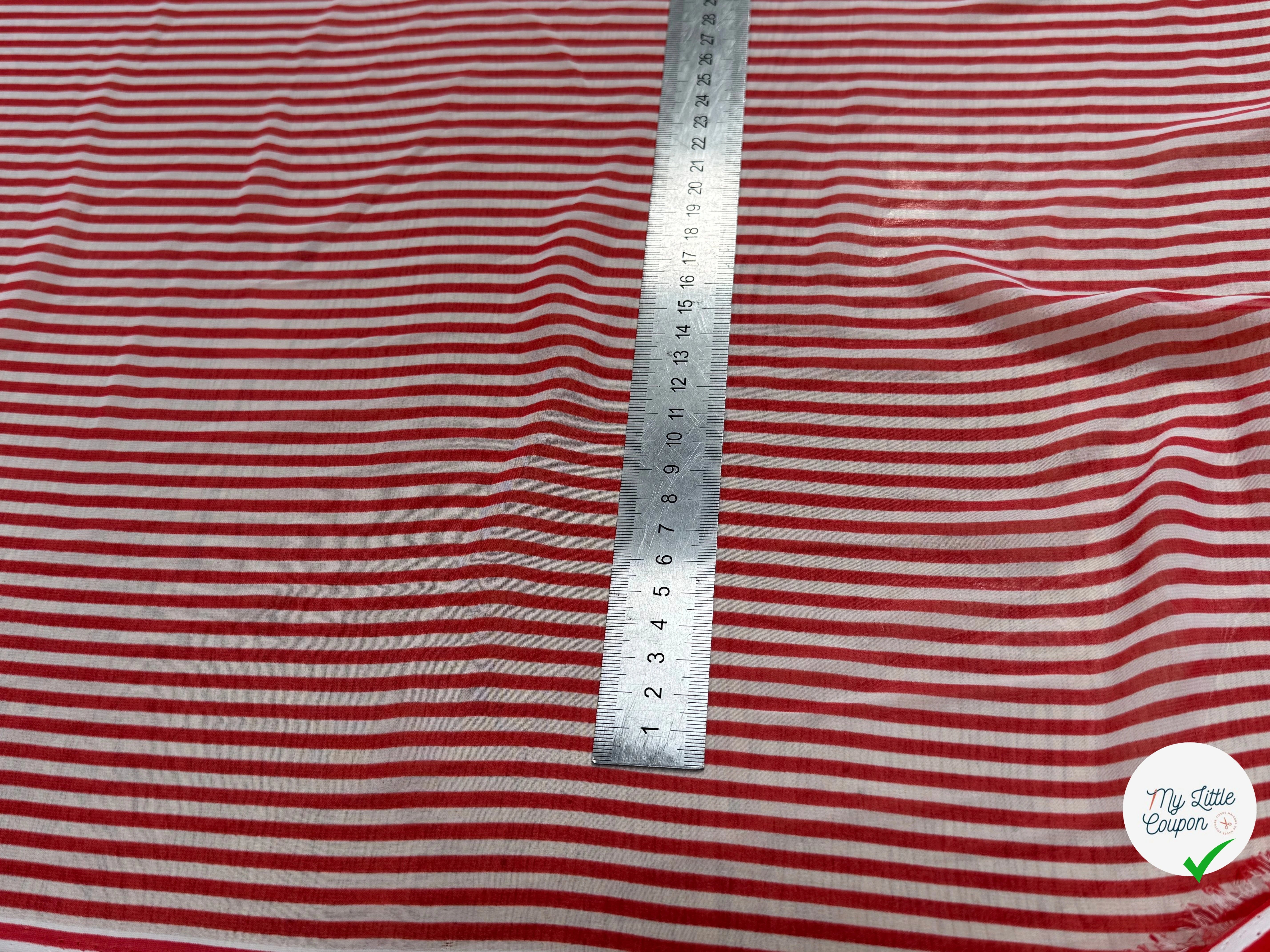 CHIFFON PRINTED RAYURES ROUGE - My Little Coupon