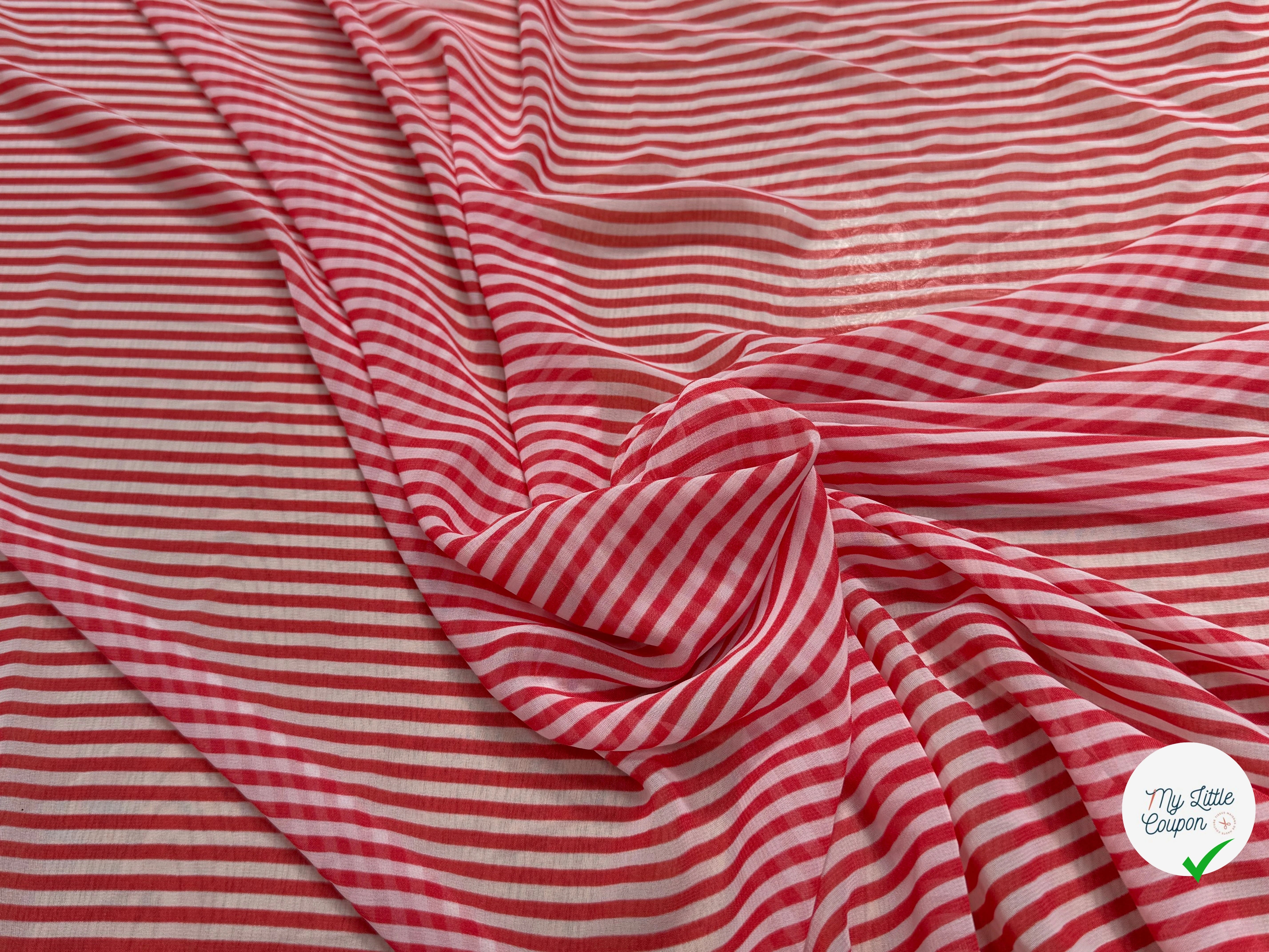 CHIFFON PRINTED RAYURES ROUGE - My Little Coupon