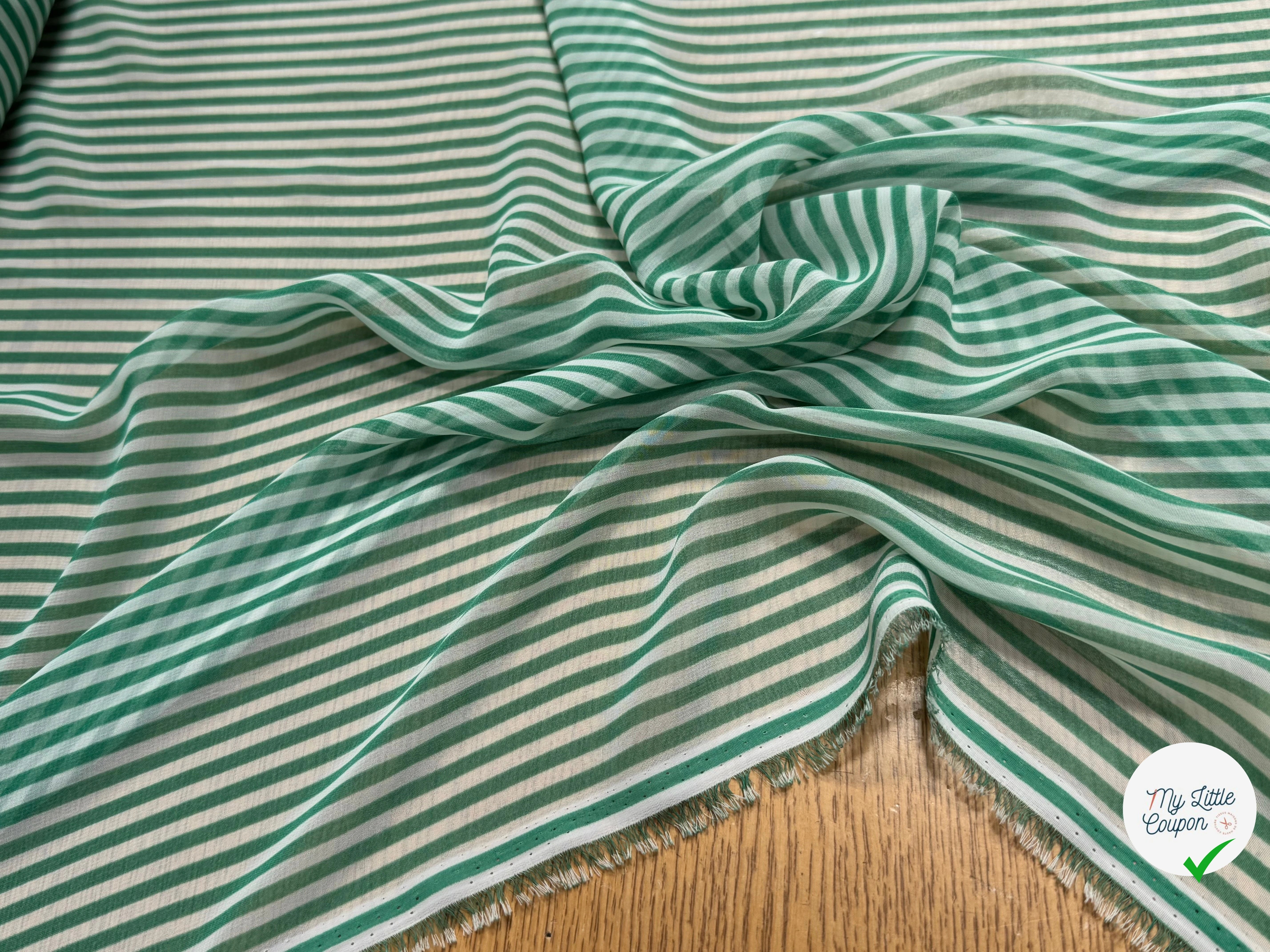 CHIFFON PRINTED RAYURES VERTES - My Little Coupon
