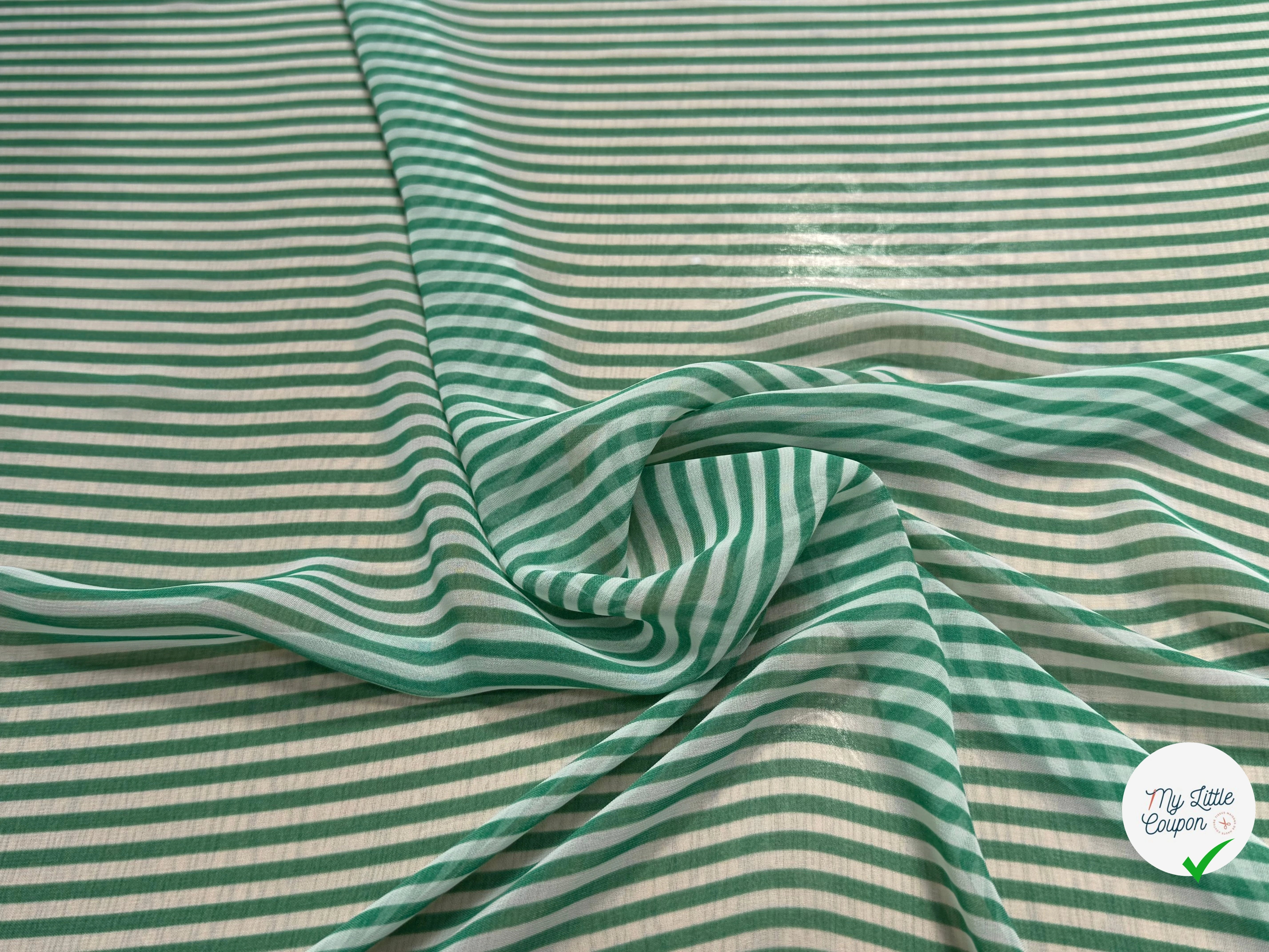 CHIFFON PRINTED RAYURES VERTES - My Little Coupon