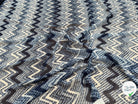 CHIFFON PRINTED RAYURES ZIG-ZAG BLEU BLANC - My Little Coupon