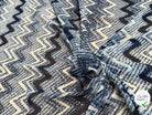 CHIFFON PRINTED RAYURES ZIG-ZAG BLEU BLANC - My Little Coupon
