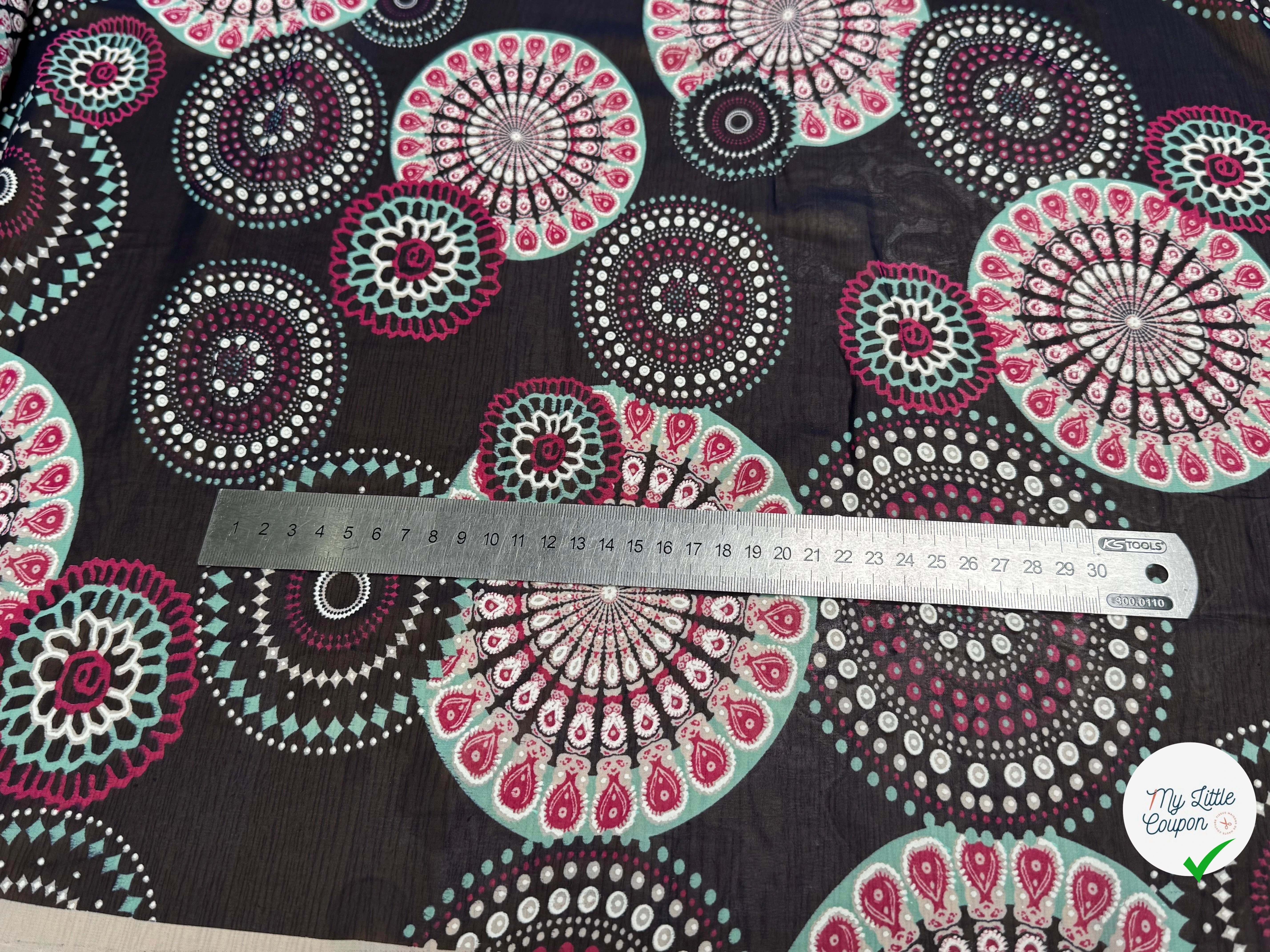CHIFFON PRINTED SHELL FOND MARINE - My Little Coupon