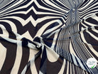 CHIFFON PRINTED ZEBRE ÉCRU FOND MARINE - My Little Coupon