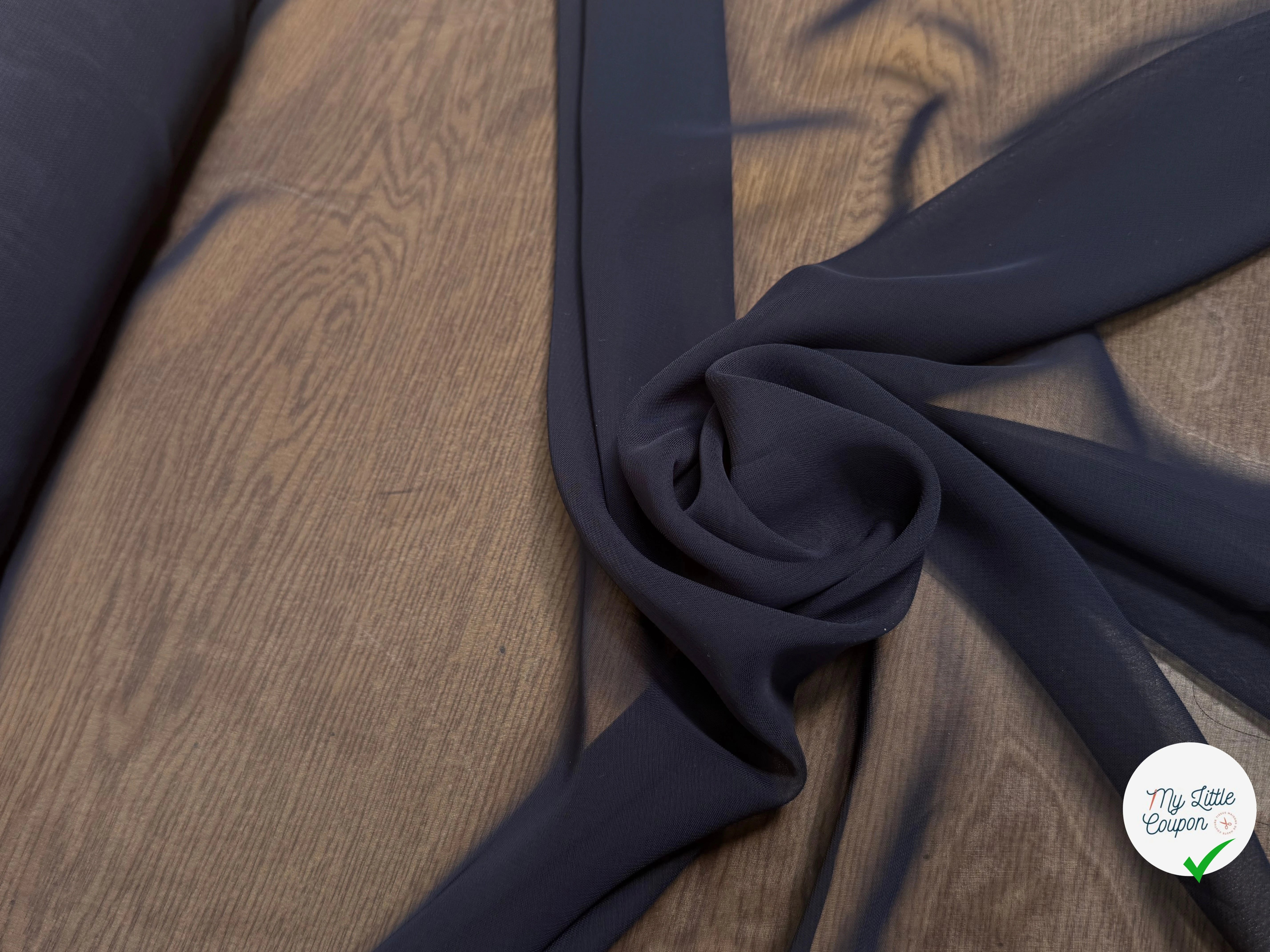 CHIFFON UNI BLEU MARINE - My Little Coupon