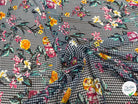 CHIFFON VICHY BLEU FLUIDE GROSSES FLEURS SUPER BEAU - My Little Coupon