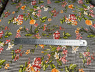 CHIFFON VICHY NOIR FLUIDE GROSSES FLEURS SUPER BEAU - My Little Coupon