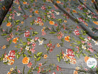 CHIFFON VICHY NOIR FLUIDE GROSSES FLEURS SUPER BEAU - My Little Coupon