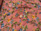 CHIFFON VICHY ROUGE FLUIDE GROSSES FLEURS SUPER BEAU - My Little Coupon