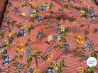 CHIFFON VICHY ROUGE FLUIDE GROSSES FLEURS SUPER BEAU - My Little Coupon
