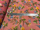 CHIFFON VICHY ROUGE FLUIDE GROSSES FLEURS SUPER BEAU - My Little Coupon