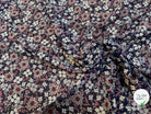 CHIFFON PRINTED JOLIES FLEURS FOND NAVY - My Little Coupon